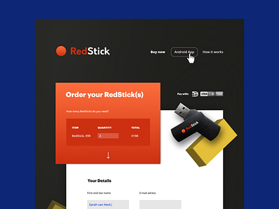 RedStick ● First Draft ● Check Out Page checkout page webdesign website