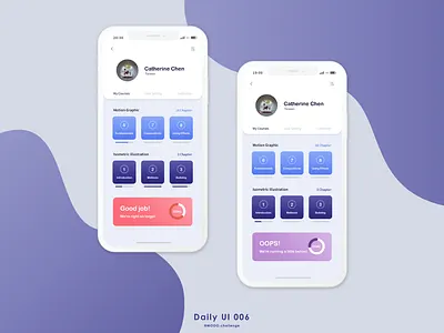 Daily UI #006 | User Profile appdesign appuserprofile dailyui dailyui006 dailyuichallenge illustrator mobile design onlinelearning uidesign userinterface userprofile