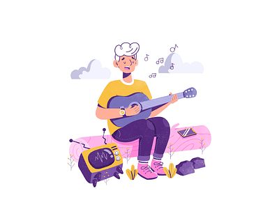 No Internet Connection character guitar illustration illustrator internet ui uidesign vector