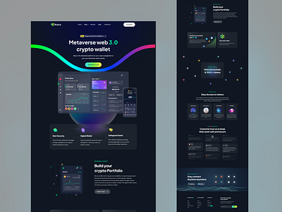 Modern Crypto wallet web3 startup saas website UI UX design blockchain design branding crypto crypto ui crypto ux design interface design modern design nft design saas website ui ui ux uiux design web app design web design web3 web3 design web3 saas website website design