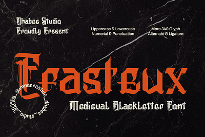 Frasteux – Medieval Blackletter Font blackletter bold dark design font fraktur gothic horror illustration modern music new old old english rock trend typeface typography vintage web