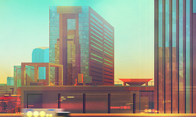 Tokyo architecture cityscape digital folioart geometric glass glitch illustration james gilleard texture