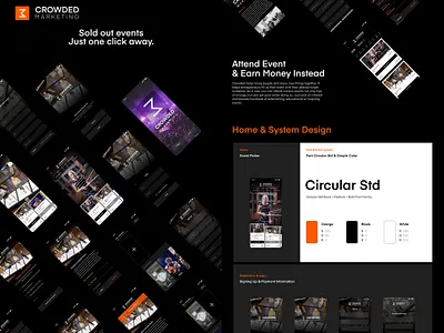 Crowded Marketing - UI/UX Presentation adobexd black crowd dark event event app events events app mobile ui uiux uxdesign voidbelow