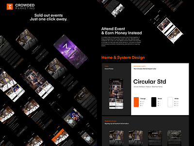 Crowded Marketing - UI/UX Presentation adobexd black crowd dark event event app events events app mobile ui uiux uxdesign voidbelow