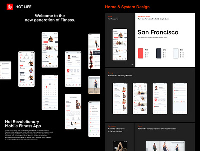 Hot Life - UI/UX Presentation ahotlife app fitness invisionstudio mobile mobile ui modern sport streaming ui ux uiux voidbelow white workout of the day