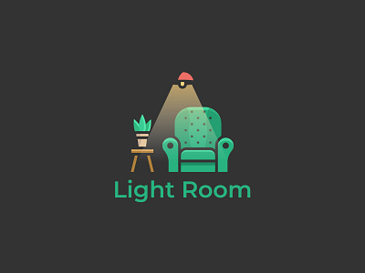 Light room illustration badge branding concept dark flat design flatdesign graphic graphic design green home house icon inspiration light logo minimalist modern plant room vector