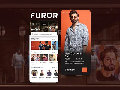 Furor jeans - Mobile Application Design app design branding creative design design ecommerce app ecommerce design ecommerce shop fashion fashion app typography ui uidesign