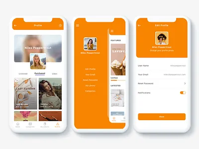 Meron - e-Book and Audio Book App UI Kit adobe xd audio book book book store e book ebook ecommerce shop social stream ui kit xd