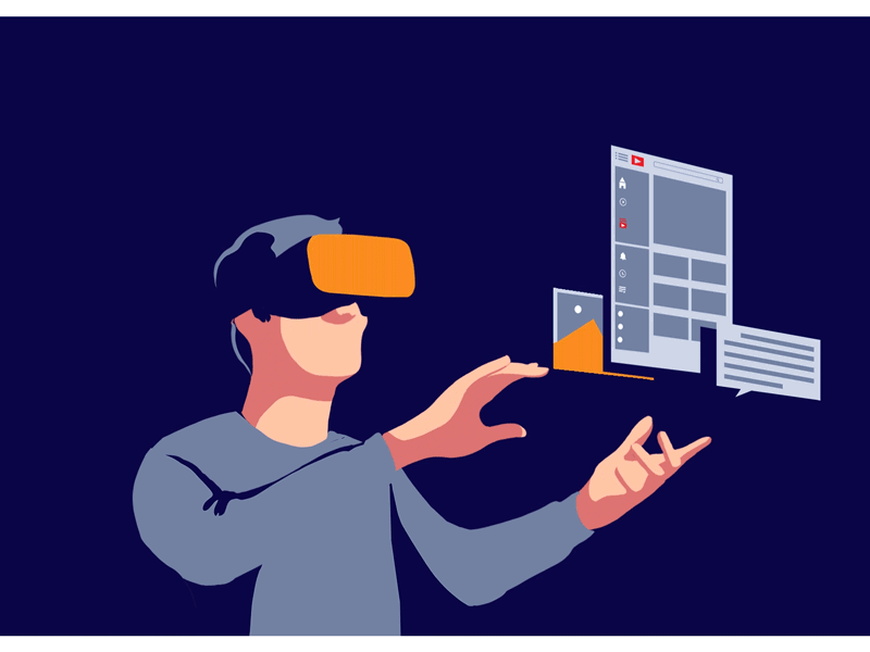 VR design gif illustration loop motion vector vr