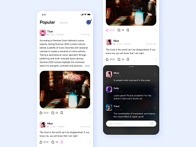 Popular feed app ui