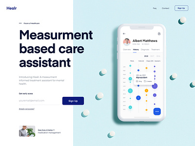 H - Hero Exploration app assistant design desktop health healthcare hero lander landing medication mobile page product design ui user experience user interface ux web web design website