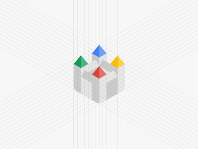 GDG Bratislava brand branding castle gdg google grid identity iso isometric isometry logo logotype