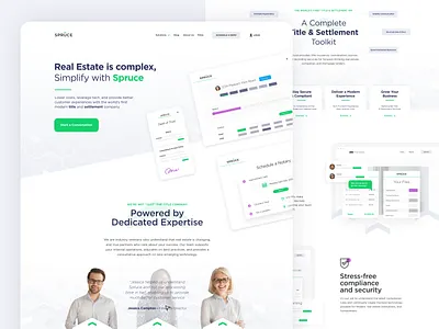 Spruce app black branding clean design landing minimalistic page typography ui ux web website white