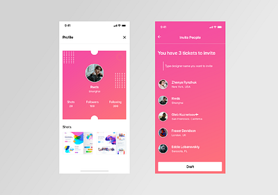 Invite Designer - Dribbble Community android animation app coupons dashboard dashboard ui design dribbble dribbble invite ecommerce ios iphonex login logo logout process product design profile profile page ui