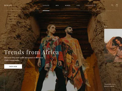 DERIVE - Landing page africa branding landing page landing page design outfit outfits photo photo book street art trends ui ui ux uiux urban visual