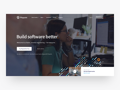 Pinpoint – Home analytics design desktop flat grid mobile pattern saas software ui ux web