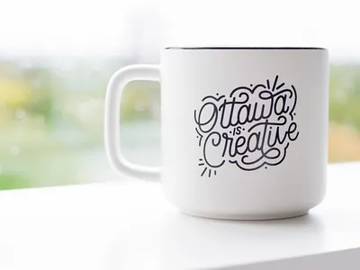 Ottawa is Creative design lettering mug design vector