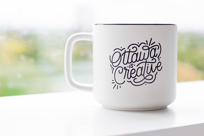 Ottawa is Creative design lettering mug design vector