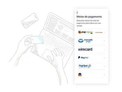 Payment Methods cards ecommerce illustration options payments ui web