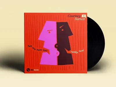 No. 6 - Tell Me How You Really Feel ~ Courtney Barnett 10x18 album album art courtney barnett face head illustration mid century milk records procreate procreate app tell me how you really feel vinyl