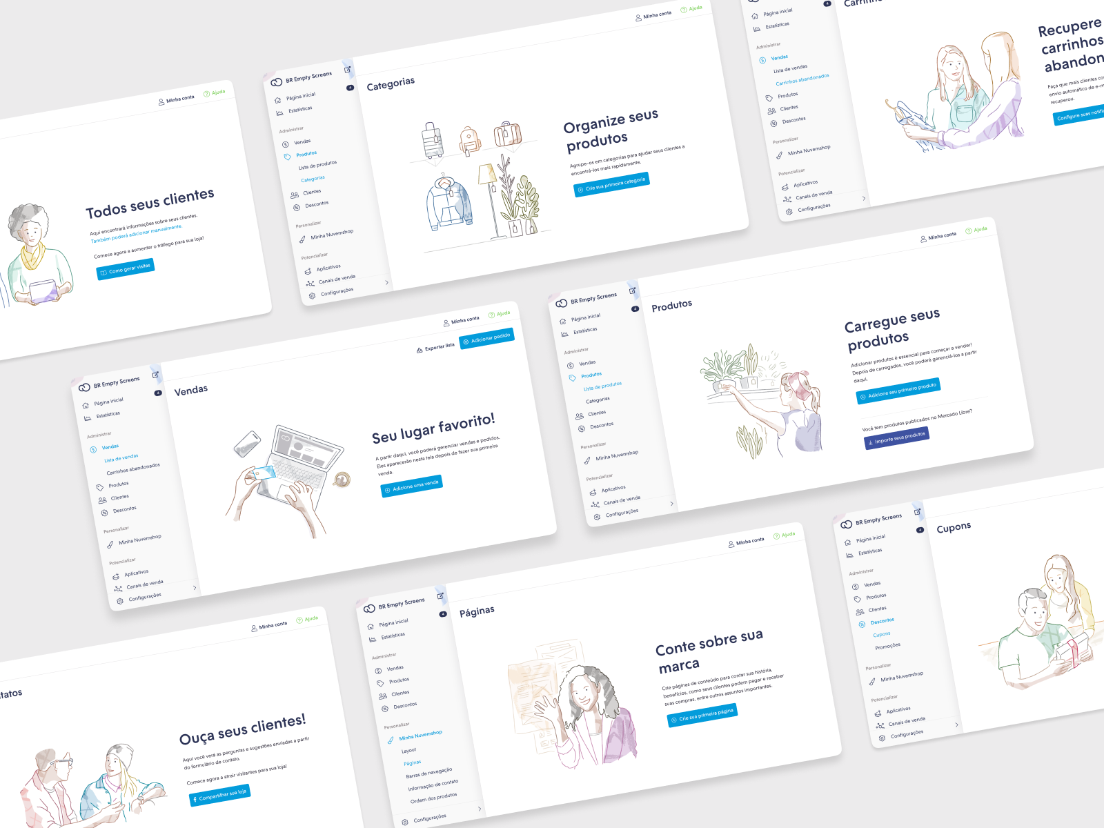 Example of New empty states