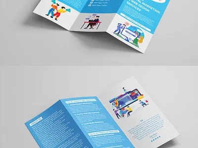 Digital Marketing Tri Fold Brochure Template a4 brochure a4 flyer brochure brochure design brochure template business business flyer design digital marketing agency graphic design illustration marketing trifold trifold brochure vector web design web page design