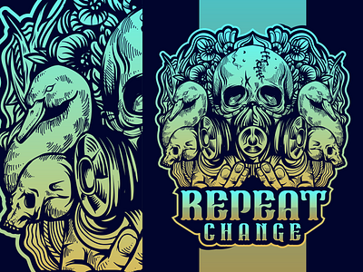 Skull mask (Repeat Change) design designs games illustration logo mask new old sketch skull sports typography vector