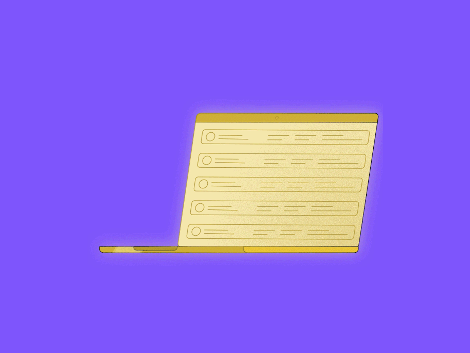 Gloden Laptop animatedgif animation flat gold illustration laptop money purple reflection treasure value violet