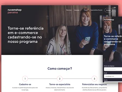 Business partners landing page branding design landing ui web