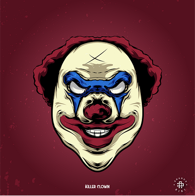 The Killer Clown art clown clowns graphic design head illustration killer vector