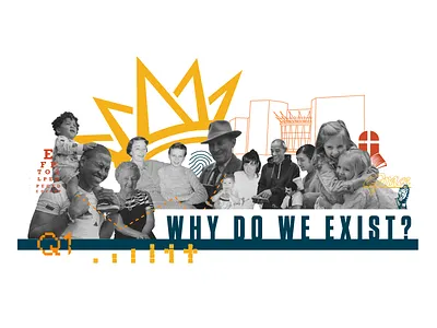 Q-Series Sermon Graphic building bulletin church collage crown family future identity logos mission past people photos purpose sermon vector