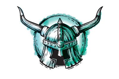 Viking Helmet brush brushes helmet illustrator ink inked intober vector viking vikings