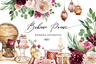 Boheme Poeme Wedding Aesthetics aesthetics art background boheme boheme floral boheme poeme clipart design design elements floral flowers graphic graphic design graphics illustration vector watercolor floral watercolor flowers wedding wedding aesthetics