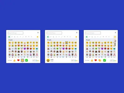 Emoji Picker Concept app chat design emoji emotion icon layout picker product ui vector web