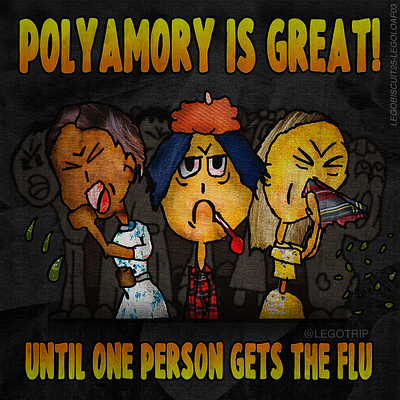 Polyamory is Great! Until Someone Gets Sick. design digital art digital illustration flu germs illustration photoshop polyamory sexual sick sickness