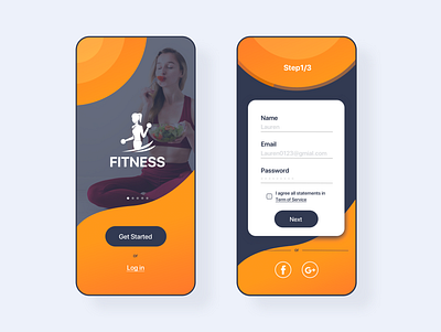 fitness sign up UI app appdesign application design fitnessapp interface design iosdesign signinui signupui ui ui design uiux workoutapp