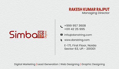 Business card simba branding design logo designer ui vector web