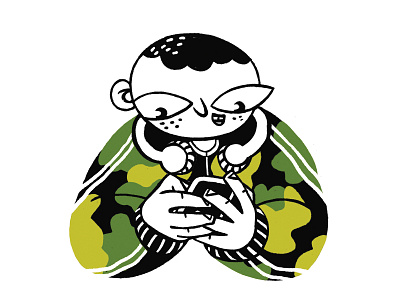 Dude art boy character design headphone illustration illustration art phone portrait