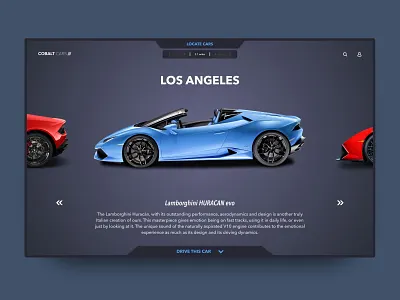 Car rental user interface aventador branding gradient design lamborghini landing page design ui webdesign webui