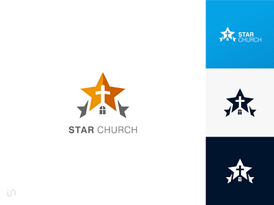 star churc branding design flat icon illustration imagenatif logo minimal typo vector