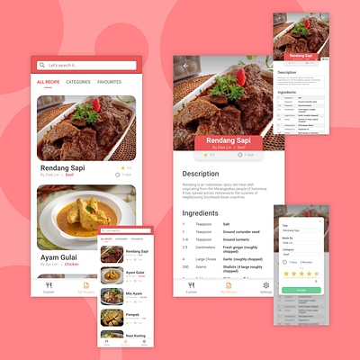 Simple Recipe UI recipe ui ux vector