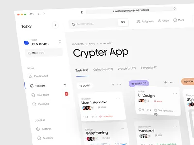 Project Management Dashboard | Light Theme ☀️ app clean dashboard minimal ui