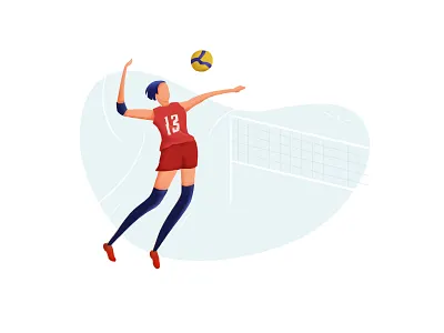Volleyball blue free green icon illustration sketch ui