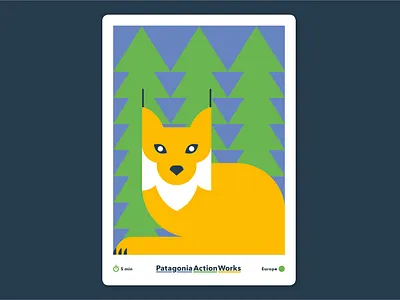 Save the Romanian Forest animal art design forest forest animals illustration illustrator lynx minimal postcard tree trees vector