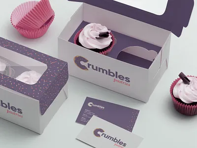 Crumbles Pastries Package Design bakery logo branding branding design design graphic design identity logo mockup package design packaging packaging mockup