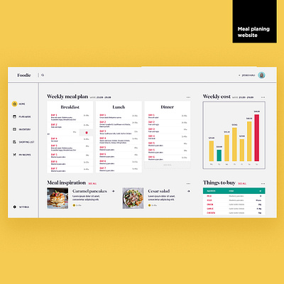 Meal planning web app adobe adobexd food food app graphic design illustrator meal planning typography ui uiux design ux website