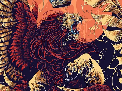 Impericon Festivals 2020 art creature drawing feathers further up graphic illustration impericonfestival ipadproart ivan belikov lion procreate