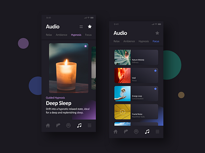 Zen / Audio Tab app app design calm headspace meditation meditation app mindfulness sound therapy ui uiux user experience user interface ux zen