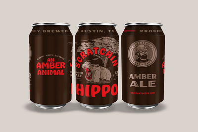 Adelbert's Scratchin' Hippo beer illustration matt thompson packaging type typography