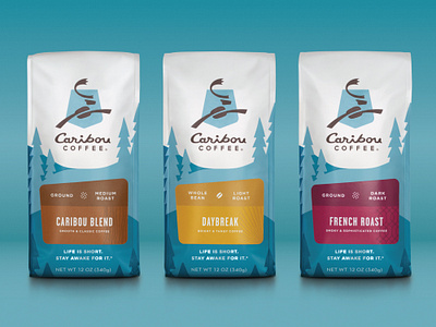 Caribou Coffee Packaging caribou coffee illustration label minnesota packaging portfolio sign typography vector